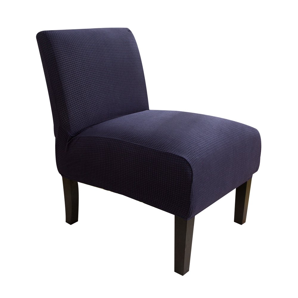 DYstyle Stretch Textured Plaid Armless Wing Back Chair Slipcover Chair