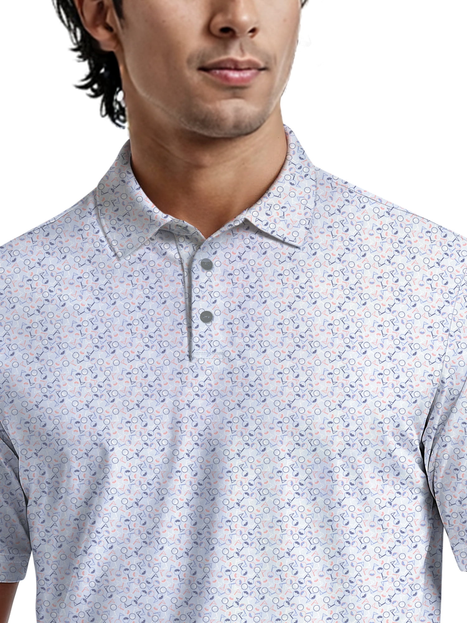 Ben Hogan Men's & Big Men's Performance Multicolor Mini Golf Short Sleeve Polo Shirt, up to 5XL