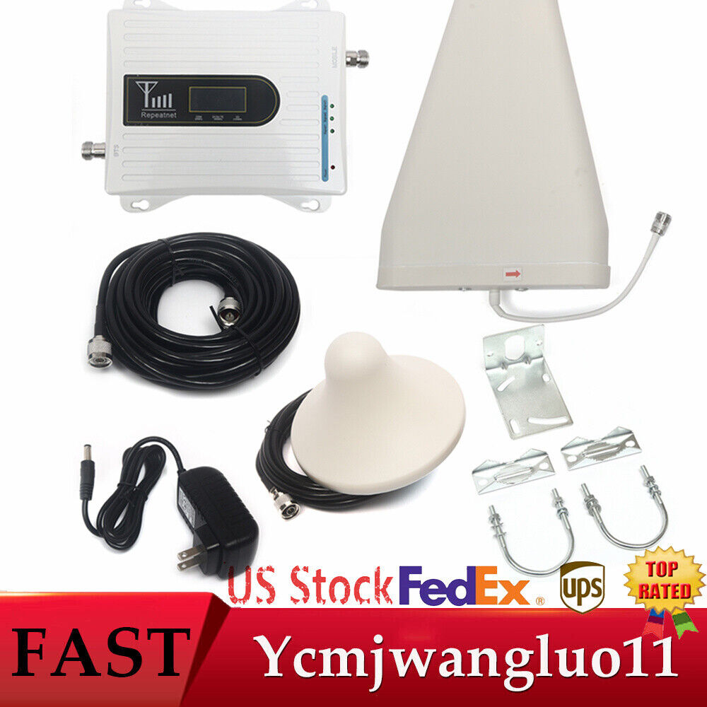 New 900/1800/2100MHz Cell Phone Signal Booster GSM 3G 4G LTE Amplifier Kit Band