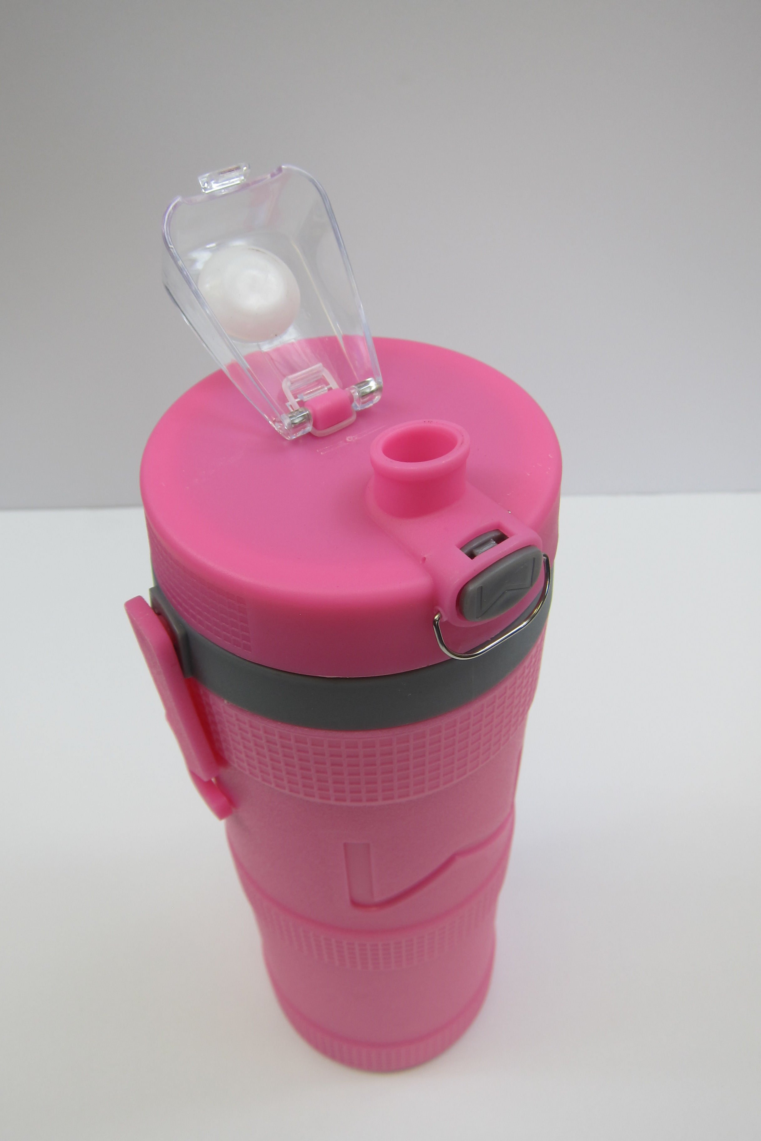 Wellness 128 oz Pink Plastic Water Bottle with Screw Cap
