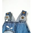 thumbnail image 4 of KIDSCOOL SPACE Baby Girls Easy Diaper Changing Snap Legs Whale Embroidered Denim Overalls,Blue,9-12 Months, 4 of 6