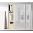 thumbnail image 3 of Sliding Closet Bypass Doors 36 x 80 inches / Mela 0716 Painted White / Rails Hardware Set / Wood Solid Bedroom Wardrobe Doors, 3 of 7
