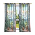 thumbnail image 6 of Yayeee Window Curtains Light Filtering 63"x42" Grommet Panel Pair Home Living Room Decor, Blue Sea Boat, 6 of 7