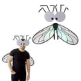 thumbnail image 2 of Halloween insect costume wings,fly fancy dress prop, iridescent glitter cosplay accessory, carnival stage performance decor, adult party dress up, spooky theme photo booth prop, foldable costume gift, 2 of 5