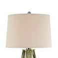thumbnail image 3 of 31 Inch Accent Table Lamp with White Drum Shade, Rippled Gray Glass Base, 3 of 5