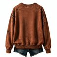 thumbnail image 3 of Sweatshirt for Women Oversized Crew Neck Vintage Full Moon Witch Graphic Long Sleeve Pullover Casual Fall Halloween Party Top Orange XXL, 3 of 3