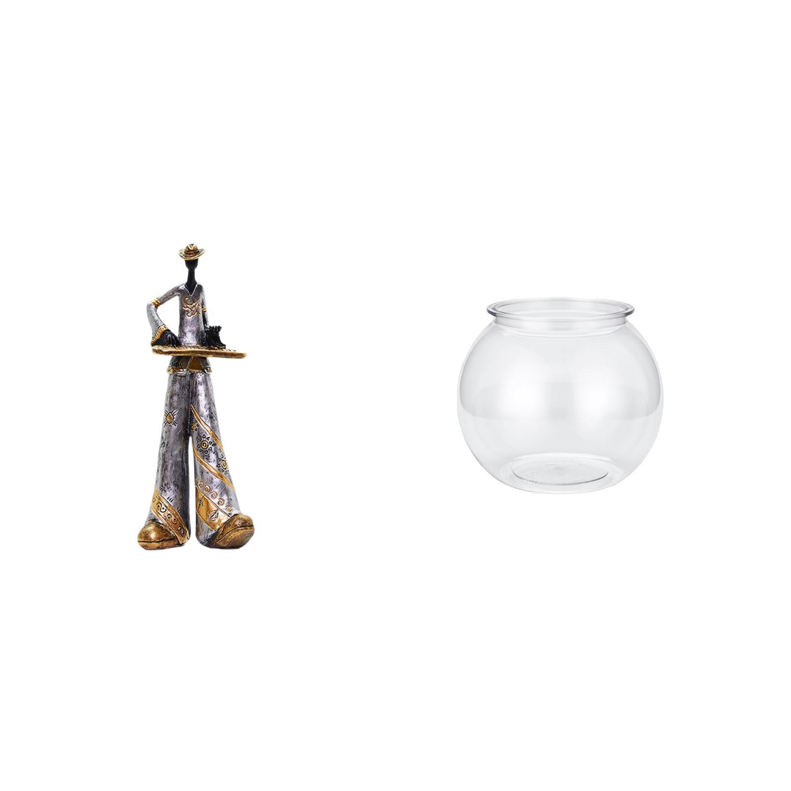 Esquirla Musician Statue Figurine Music Art Character Model Collectible Sculpture Imaginative Resin Ornament with Fish Tank Bowl suitable for home office study bedroom table
