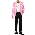 thumbnail image 2 of INSPIRE CHIC Polka Dots Blazers for Men's Notch Lapel One Button Wedding Suit Jacket Sports Coats, 2 of 5