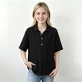 thumbnail image 5 of Dwellite Boys and Girls' School Uniform Short-Sleeve Polo Shirts Breathable Button Collared Casual Active Tops 3-13 Years Black 150, 5 of 7