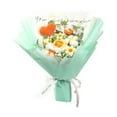 thumbnail image 2 of Ramo de flores de ganchillo hecho a mano con rosas artificiales para decoración del hogar para mamá Flores de color naranja, 2 of 9