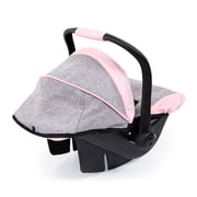 Bayer: Car Seat Easy Go for Neo Vario Pram with Cover, Doll Accessories, Pink, Grey with Butterfly,Grey/pink