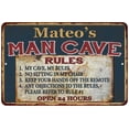 thumbnail image 1 of Mateo's Man Cave Rules Chic Rustic Green Sign Home 16 x 24 Matte Finish Metal 116240049275, 1 of 1