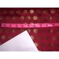 thumbnail image 2 of Silk Brocade fabric with Metallic gold circle motif Jacquard 44" wide available in 3 colors red wine, black and gold, 2 of 9