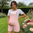 thumbnail image 2 of Frostluinai Women's Maternity Overalls Shorts Pregnancy Casual Sleeveless Jumpsuits Romper with Pocket Basic Solid Linen Jumper Shorts, 2 of 9