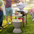 thumbnail image 4 of Costway 8 Gallon 3 in 1 Patio Rattan Cooler Bar Table Adjust Ice Bucket Gray, 4 of 10