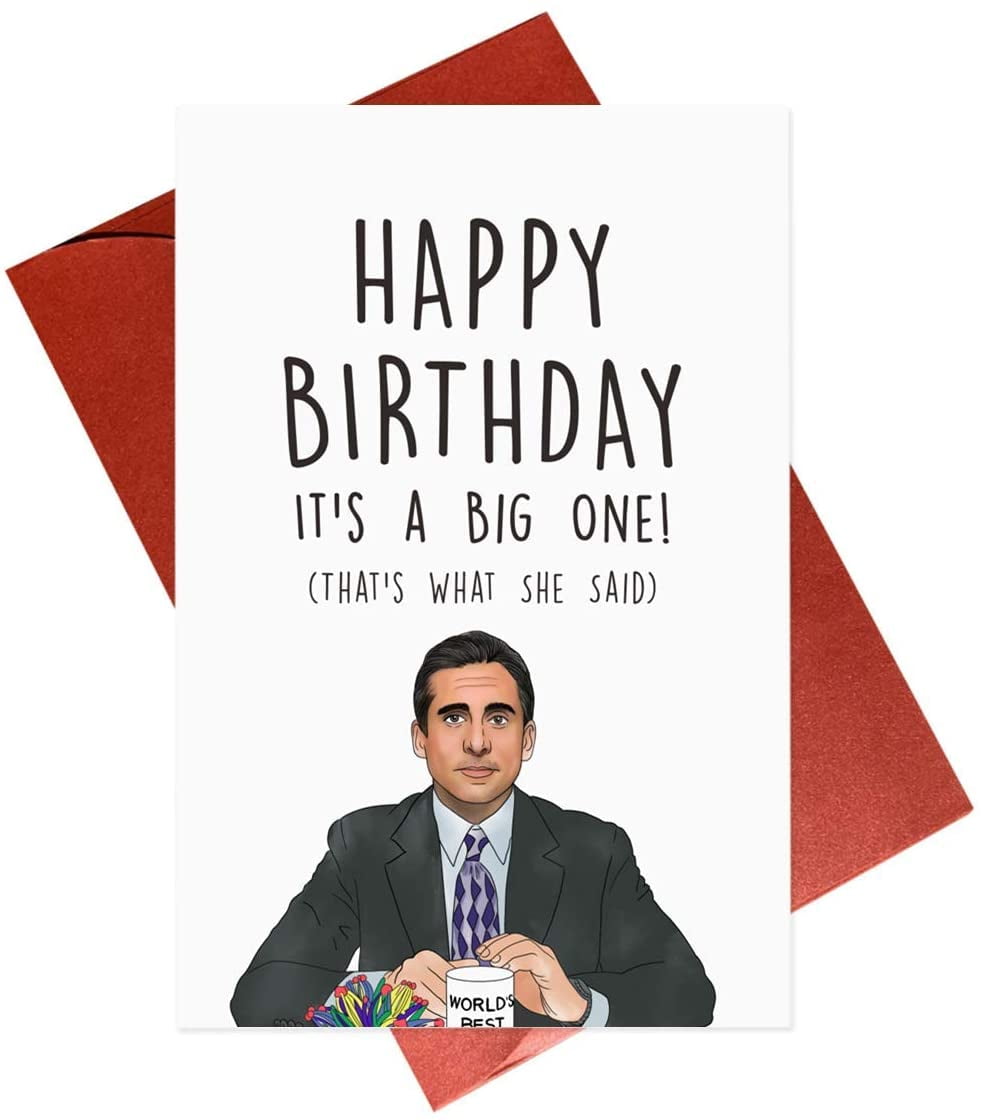 Funny Michael Scott Birthday Card,Jim Halpert Birthday Card,The Office Birthday Cards Walmart