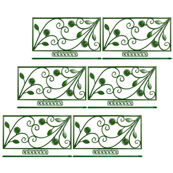 PBPBOX 6Pcs Climbing Rose Trellis Green Plastic Plant Support for Horticulture Projects