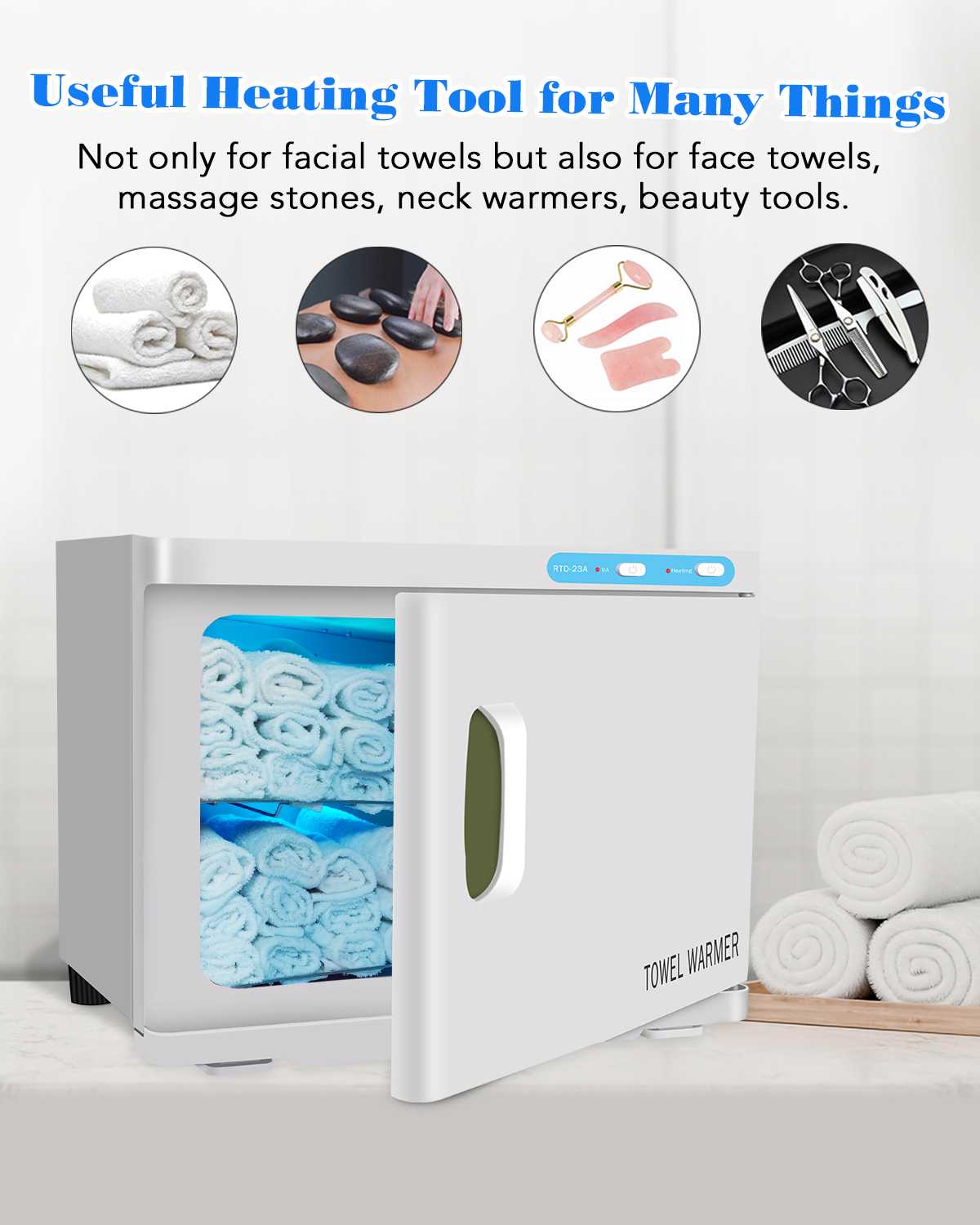Towel Warmer UV Sterilizer Professional Hot Towel Cabinet Electric Large  Capacity for Spa Hotel Salon Home, White - Walmart.com