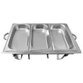 thumbnail image 6 of 9.5Qt Commercial Chafing Dish Buffet Serving Trays, Rectangle Stainless Steel Food Warmer Buffet Server 1/3 Size Serving Pans Silver, 6 of 8