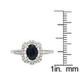 thumbnail image 3 of 10k White Gold Vintage Style Oval Blue Sapphire and Halo Diamond Ring, 3 of 5
