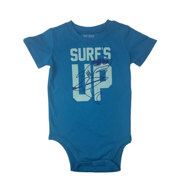 Infant Boys Blue Surfs Up Bodysuit Shark Creeper Shirt 24 Months