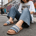 thumbnail image 6 of GJPBGK Women's Pearl Beaded Slide Sandals Casual Summer Flat Sandals Fashion Embellished Slip-On Sandals Comfortable Open Toe Slippers for Beach Travel & Everyday Wear, 6 of 8