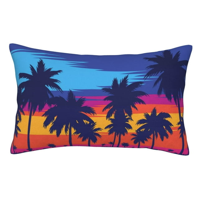 Balery Beach with Palm Trees Funda de Cojín Estampada, Regalos para Mujeres, Regalos de Amor para Ella, Regalos para Novia o Esposa, Funda de Almohada-20"x30"