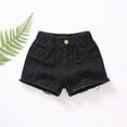 thumbnail image 2 of Kaprioy Girls Denim Shorts Toddler Girls Summer Cozy Casual Ripped Jeans Shorts Baby Kids Solid Color Daily Wear Denim Short Pants, 2 of 5