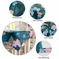 thumbnail image 6 of Blue Pink Flower Tablecloth Square Table Cloth 60x60 , Waterproof Tablecloth Outdoor Table Cloth, Pastoral Spring Oil Painting Floral Washable Table Cover for Kitchen Dining Party, 6 of 8