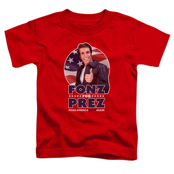 Happy Days Fonz For Prez Toddler T-Shirt Red