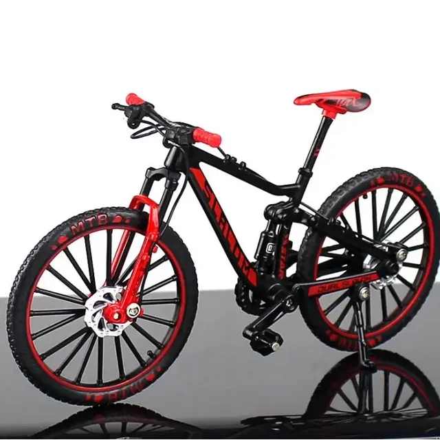 1:10 Mini Alloy Bicycle Model Diecast Metal Finger Racing Mountain Bike Folded Cycling Ornaments Collection Toys For Children With foam box A