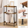 thumbnail image 6 of HOOBRO Narrow Side Table, 3-Tier Slim End Table No Tools Needed, Twist-On Assembly, Skinny Nightstand Sofa Storage Shelf for Living Room, Bedroom, Study, Rustic Brown and Black BF246BZ01N1, 6 of 9