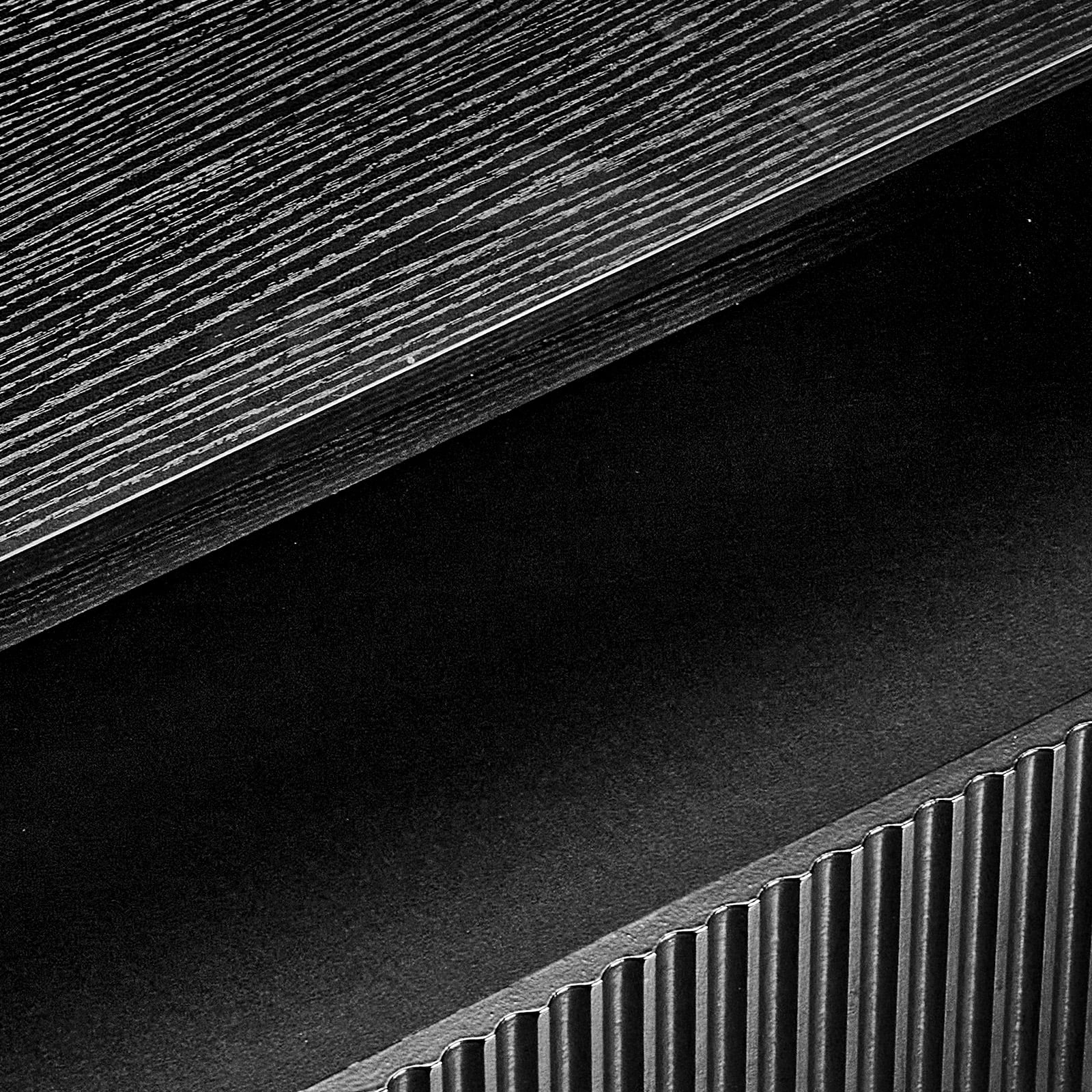 Handleless Grille-Finished 3-Drawer Bedside Table, P2 Particleboard + MDF & Melamine Veneer + Thermoformed Drawer Cabinet 23.62*12.99*22.05in Black