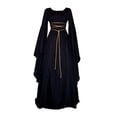 thumbnail image 2 of Medieval Witch Dress, Renaissance Costume, Gothic Long Gown, Halloween Cosplay Dress, Womens Medieval Dress Victorian Costume Renaissance Long Dress Costumes Irish Over Cosplay Retro Gown, Black L, 2 of 4