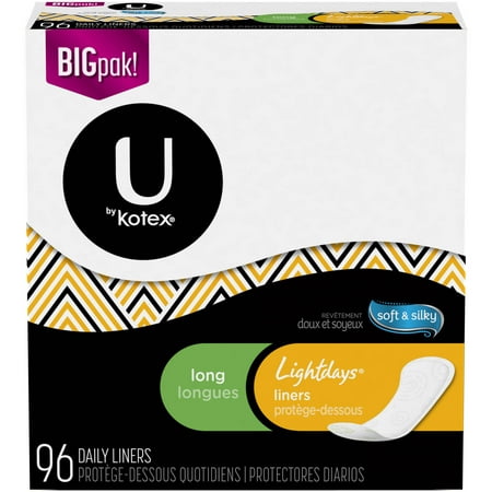 (2 Pack) U by Kotex Lightdays Panty Liners, Long, (The Best Panty Liners)