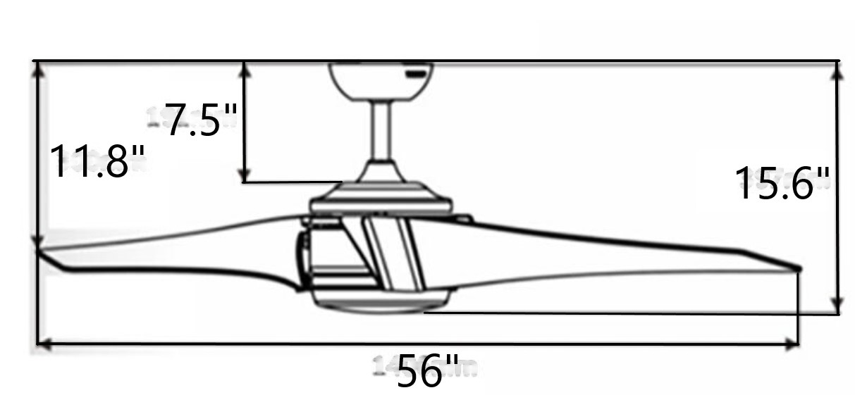 Buy Ceiling Fan 56 in. Indoor with DC Motor and LED Light Kit (Silver