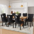 thumbnail image 5 of DONICK Velvet Upholstered Dining Chairs , Kitchen & Dining Room Chairs, Nailheads Tufted, Soft, Solid Wood Frame (Black, Set of 6), 5 of 12