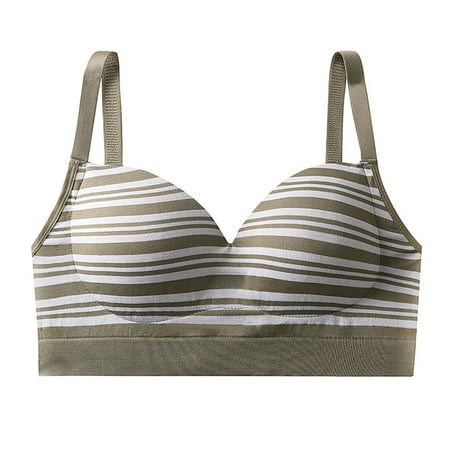 Fznquz Wirefree Bras Women Bralette Full Coverage Push Up Breathable Green Everyday Bra