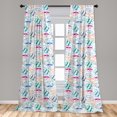 thumbnail image 5 of Ambesonne Fish Curtains, Retro Cartoon Style, Pair of 28"x95", Multicolor, 5 of 5