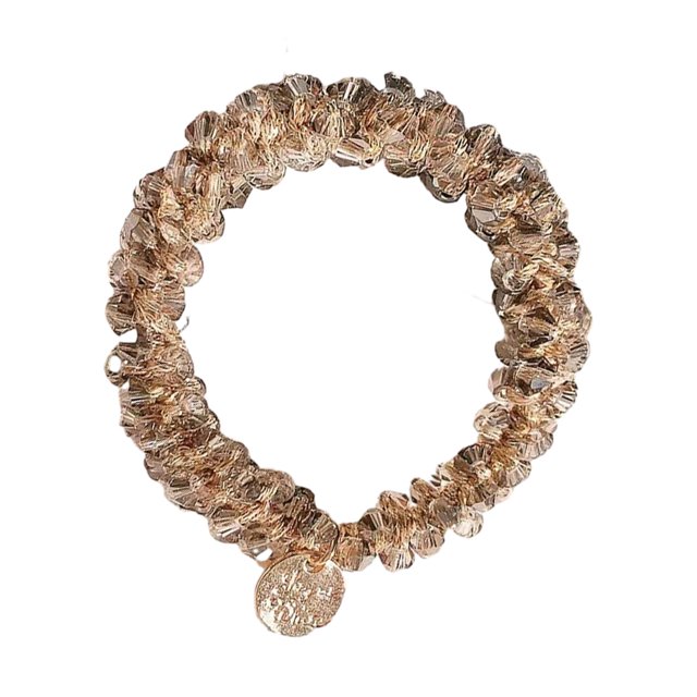CSChome Hair Ring Retractable Non-Slip Hair Rope Elastic Non-Fall Tight Women Faux Crystal Decor Hair Tie Hair Accessories Ponytail Holder