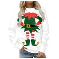 thumbnail image 1 of WEAIXIMIUNG Robe Chandail en Molleton Manches Courtes en Velours de Noël pour Femmes Mignon Col Rond Chandail avec Imprimé Mode Vacances Sans Capuche, 1 of 7