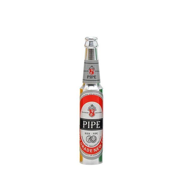 leyfeng Forma de botella de cerveza Pipa de hierba para fumar Innovadora Mini pipa de tabaco creativa portátil Hierba de aluminio de metal