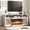 White, variant on 65" Black Engineered Wood TV Stand with 30" 3-Sided Glass Fireplace
