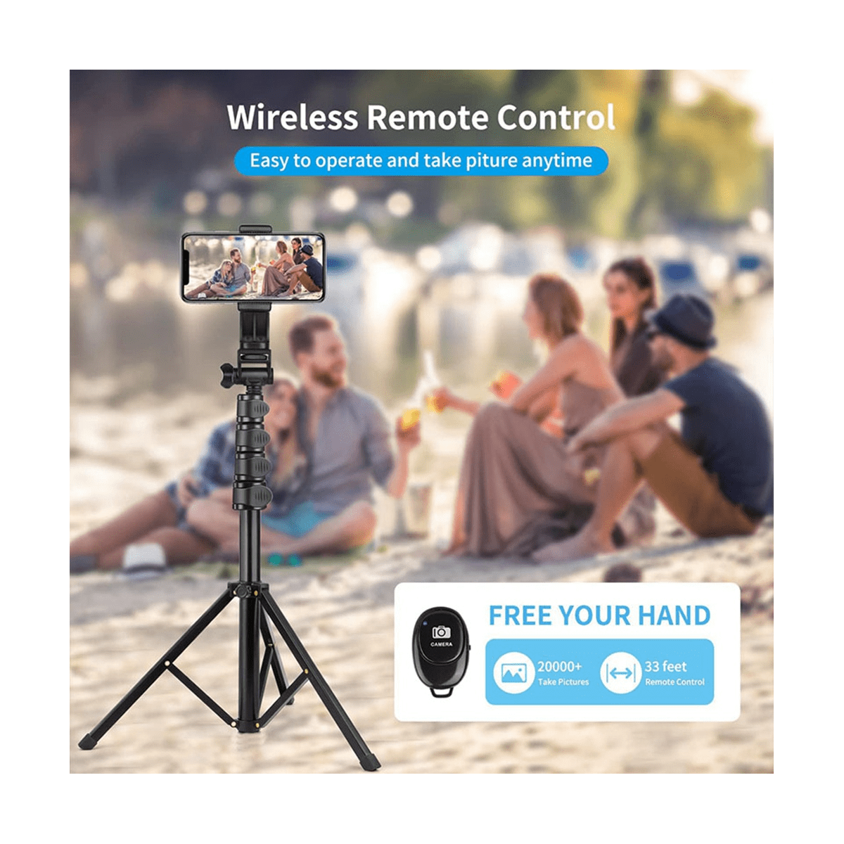 Selfie Stick Phone Tripod&Monopod, 70Inch Cellphone Tripod Stand for Smart Phone Recording/Photography/Make Up
