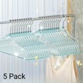 thumbnail image 3 of 5 Pack Premium Heavy Duty Glitter Acrylic Hangers, Clear Invisible Clothes Hangers, Durable Plastic Clothes Hangers with Bling Glitter, Pants, Suits, Shirts, Skirts& Dress Clothes, Closet Organizer, 3 of 8