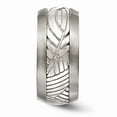 thumbnail image 3 of Edward Mirell Titanium & 925 Sterling Silver Inlay Polished Leaf Ring Size: 9; for Adults and Teens; for Women and Men, 3 of 7