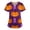 19# Purple, variant on Halloween Scrub Tops for Women Casual Short Sleeve Crewneck Funny Pumpkin Face Print Loose Tunic Blouse Green 2XL