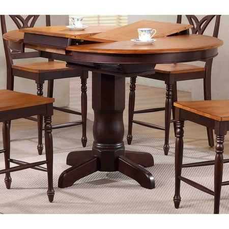 Iconic Furniture 42 In Round Counter Height Dining Table With Extension Leaf