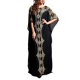 thumbnail image 1 of Daznico Robes Élégantes pour Femmes, Robe Musulmane pour Femmes Robe Col en V Longueur Complète Kaftan Robe Décontractée Quotidienne, Robes pour Femmes Cache Ventre, 1 of 9