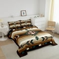 thumbnail image 4 of Rustic Bohemian Full Comforter Set American Southwestern Bedding Set Boho Western Aztec Exotic Bed Comforter Sets Men Vintage Country Farmhouse Quilt Duvet 3 Pcs, 4 of 9